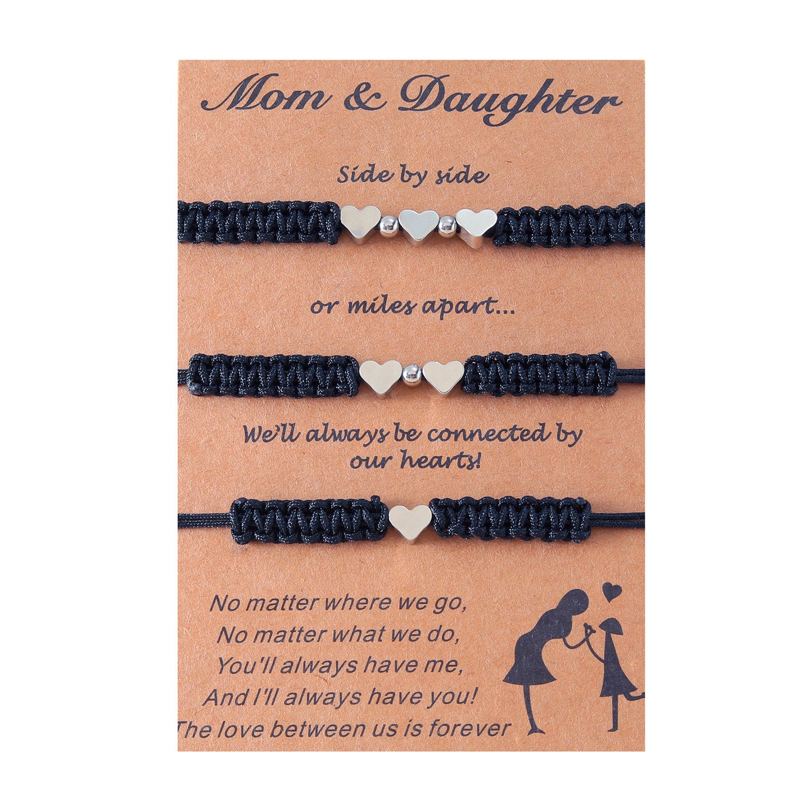 Bracelet d'amour personnalisé trois générations avec corde rouge, bijou en acier inoxydable, pour femmes et familles.