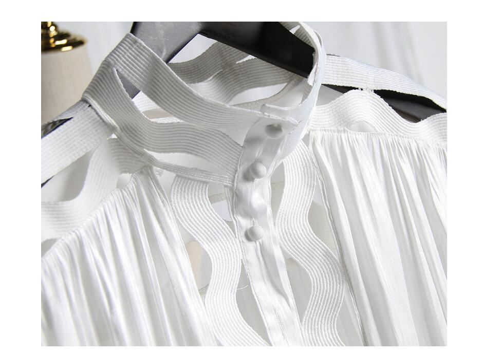 Robe chemise à rayures ondulées en couleur unie, style décontracté, en tissu léger, avec ourlet arrondi, pour femme.