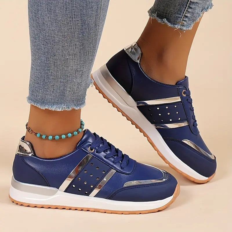 Chaussures de sport décontractées MARKET DE PRODUITS DE BEAUTÉ & SANTÉ avec semelle épaisse et lacets, vue de face.