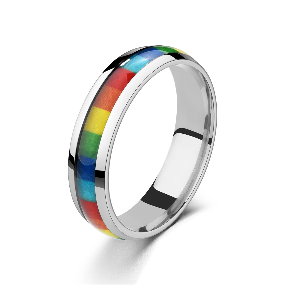 Anneau en acier inoxydable arc-en-ciel bisexual, boucle d'oreille ronde colorée, symbole de fierté et d'inclusion.