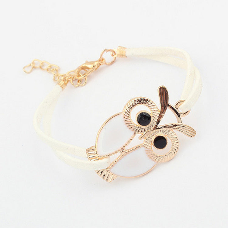 Bracelet en cuir coloré avec hibou, accessoire de mode original de la marque MARKET DE PRODUITS DE BEAUTÉ & SANTÉ.