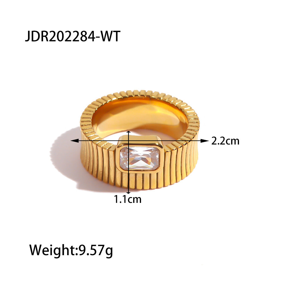 Bague carrée en forme de diamant pour femmes, mode, finition non décolorante, bijou élégant en argent ou alliage.