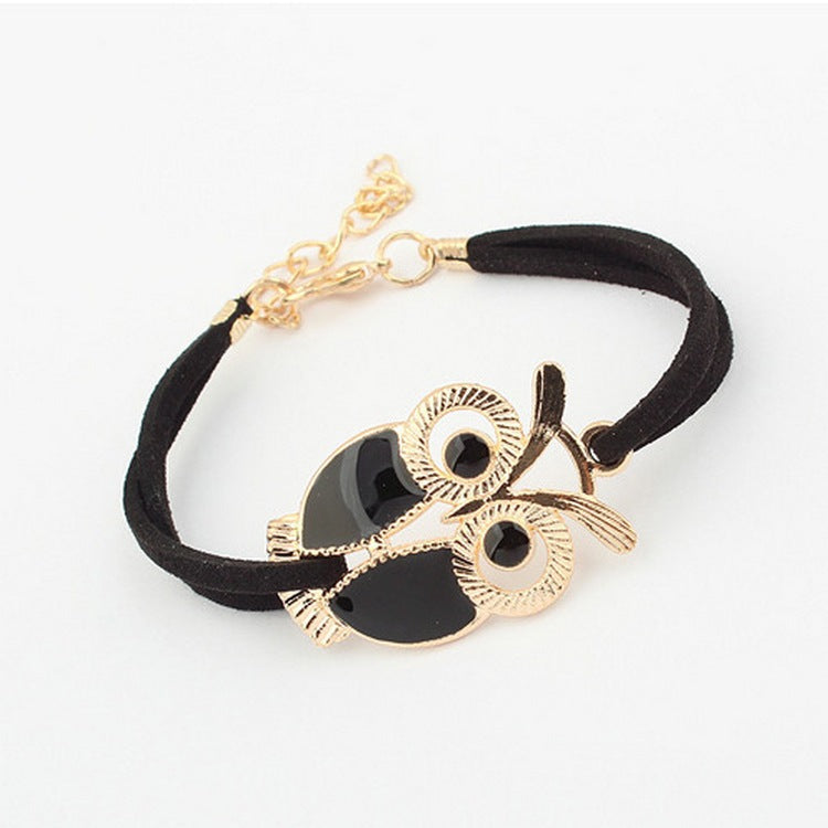 Bracelet en cuir coloré en forme de hibou, accessoire de mode coloré et unique, fabriqué par MARKET DE PRODUITS DE BEAUTÉ & SANTÉ.