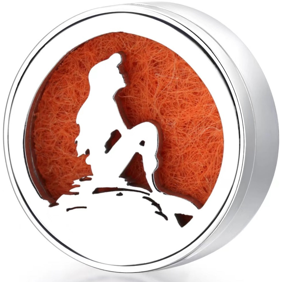 Pendentif aromathérapie Amrita Court avec diffuseur portable, motif sirène, pour une respiration confortable et protection contre les virus.