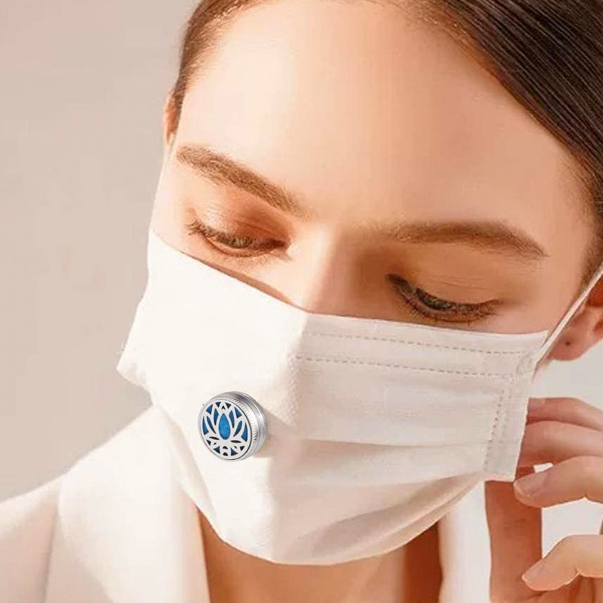 Pendentif porte-diffuseur portable Amrita Court, clip facial pour diffuser huiles essentielles, pour une respiration confortable.