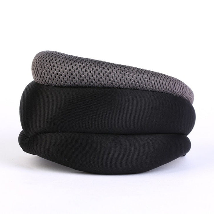 Sangle de soutien cervical magnétique Aura Scent pour correction du cou, montrée en position sur le cou avec des aimants visibles.