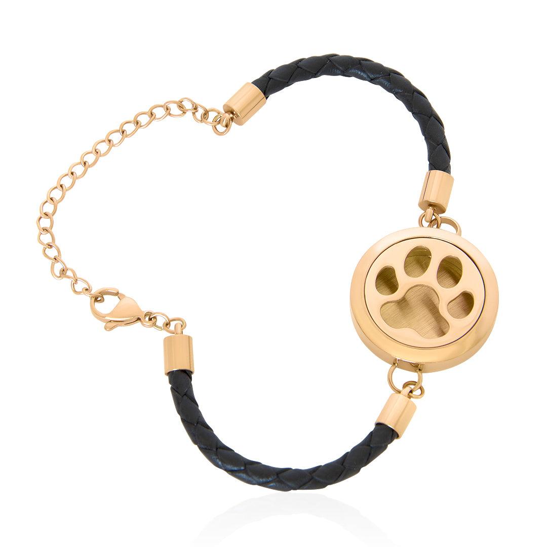 Bracelet Aura Scent Paw Essential Oil FBR042RE avec pendentif en forme de patte en métal et détails colorés.