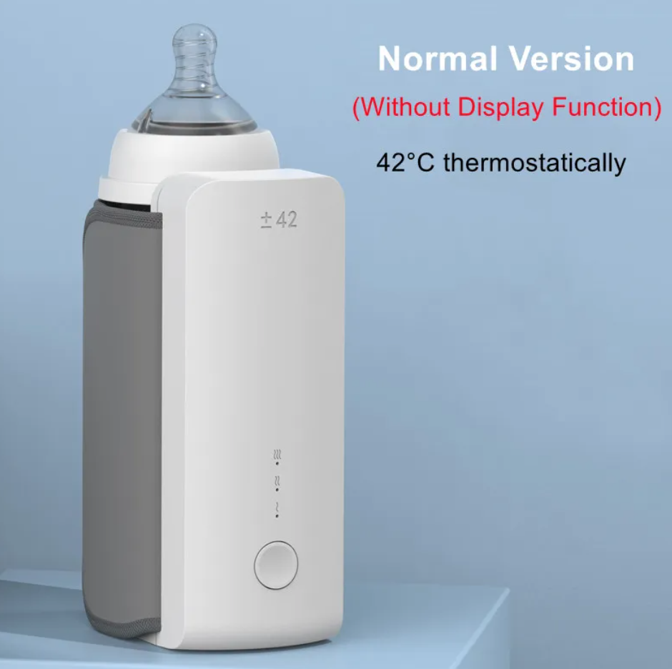 Chauffe-biberon portable sans fil de la marque Boutique Angenor, avec écran tactile et accessoires pour bébé.