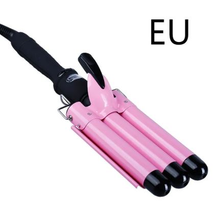 Fer à boucler Aura Scent avec triple barreaux pour créer des ondulations durables et parfaites, vue de face.