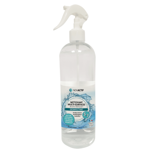 Spray nettoyant désinfectant multi-surfaces Born to Bio, flacon de 750 ml, pour nettoyer et désinfecter efficacement.