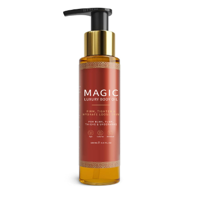 Huile corporelle apaisante de la marque Boutique Angenor, flacon avec pipette pour une application douce et relaxante.