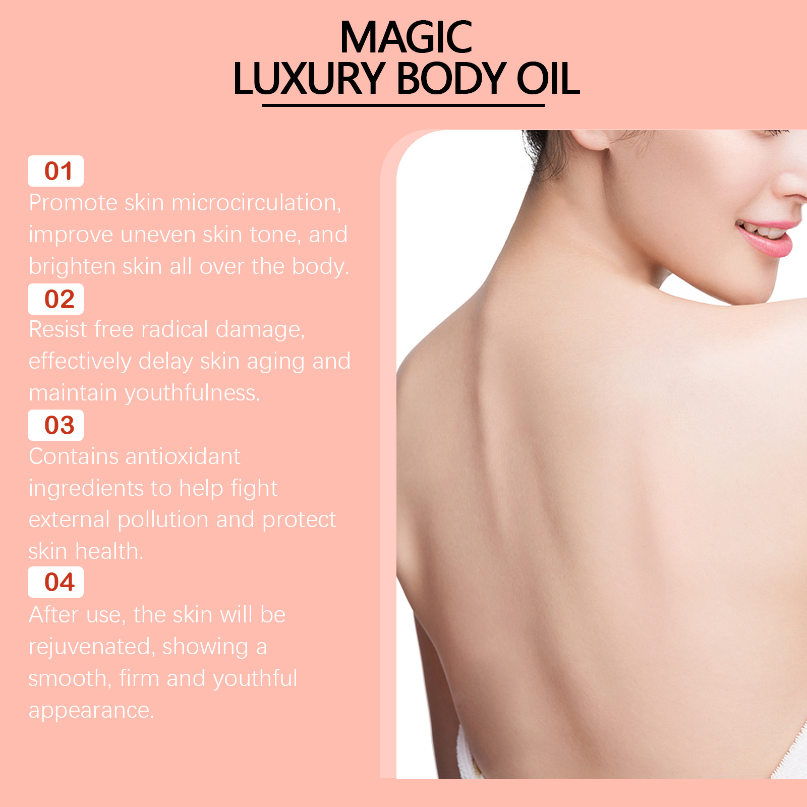 Huile pour le corps apaisante de Boutique Angenor, bouteille avec texture huile claire, idéale pour une relaxation douce et nourrissante.