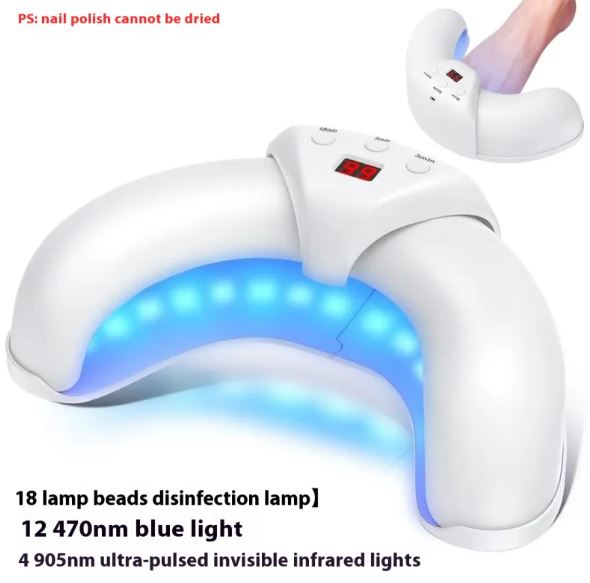 Dispositif laser pour le traitement de la mycose des ongles de la marque Boutique Angenor, montrant le laser et le design du device