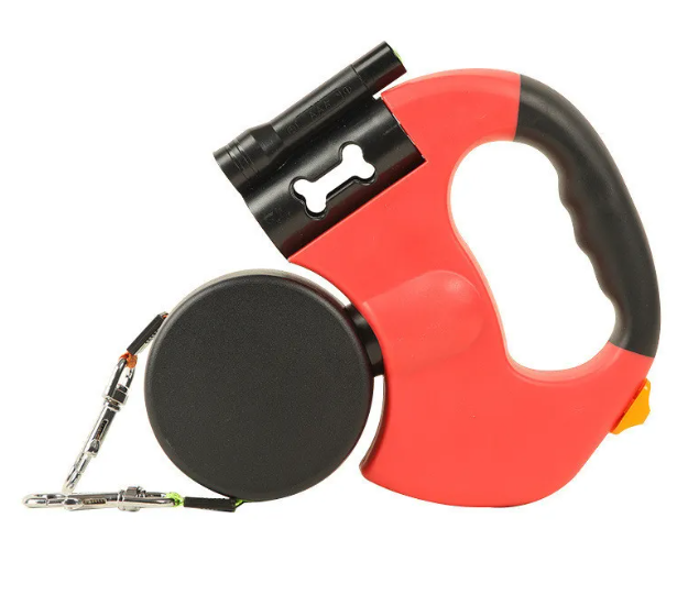 Laisse pour chiens double automatique Boutique Angenor, robuste et pratique, pour promener deux chiens simultanément.