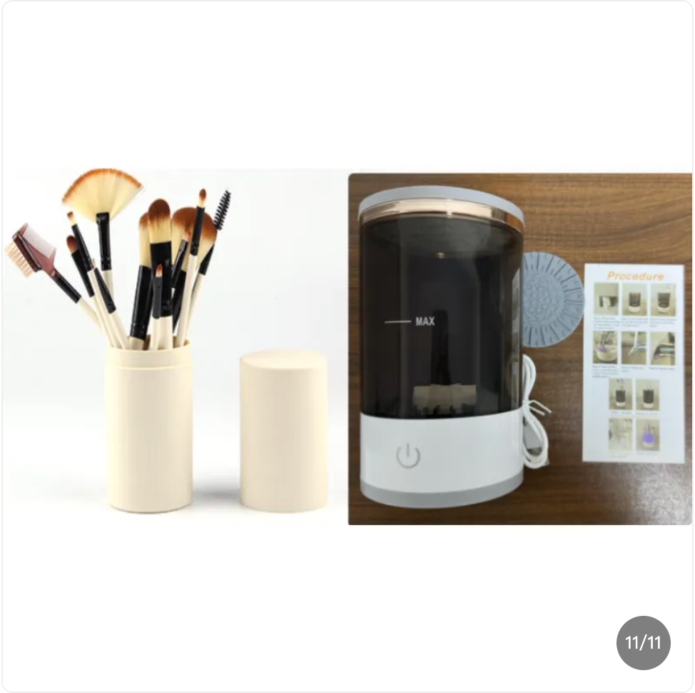 Nettoyant pour pinceaux de maquillage Boutique Angenor, solution efficace pour nettoyer et désinfecter les pinceaux de maquillage.