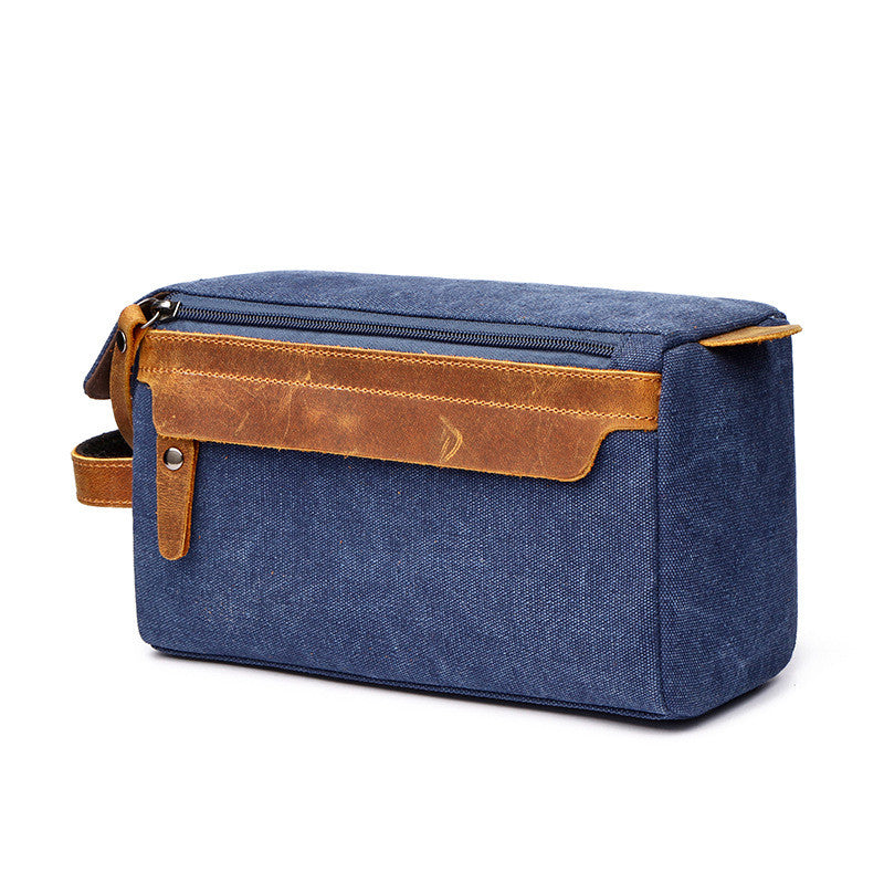 Pochette de voyage cosmétique portable grande capacité de la marque Boutique Angenor, rangée avec des produits de beauté.