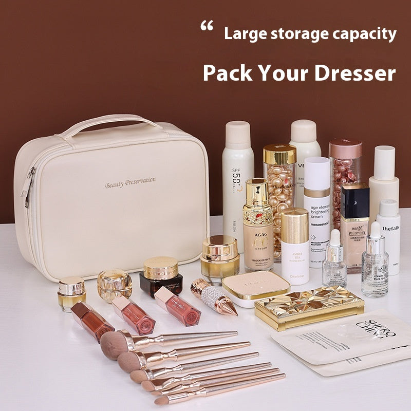 Grand sac de rangement cosmétique multifonctionnel Boutique Anenor avec grande capacité, idéal pour organiser produits de beauté et accessoires.