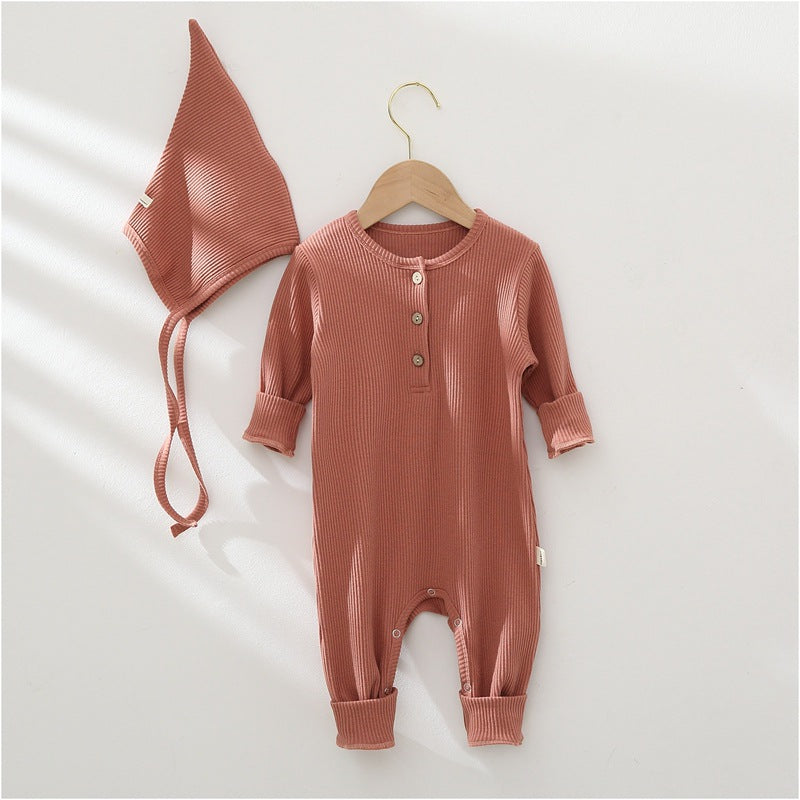 -body en coton uni pour bébé de la marque Boutique Angenor, près du col et des manches, couleur solide, image en gros plan