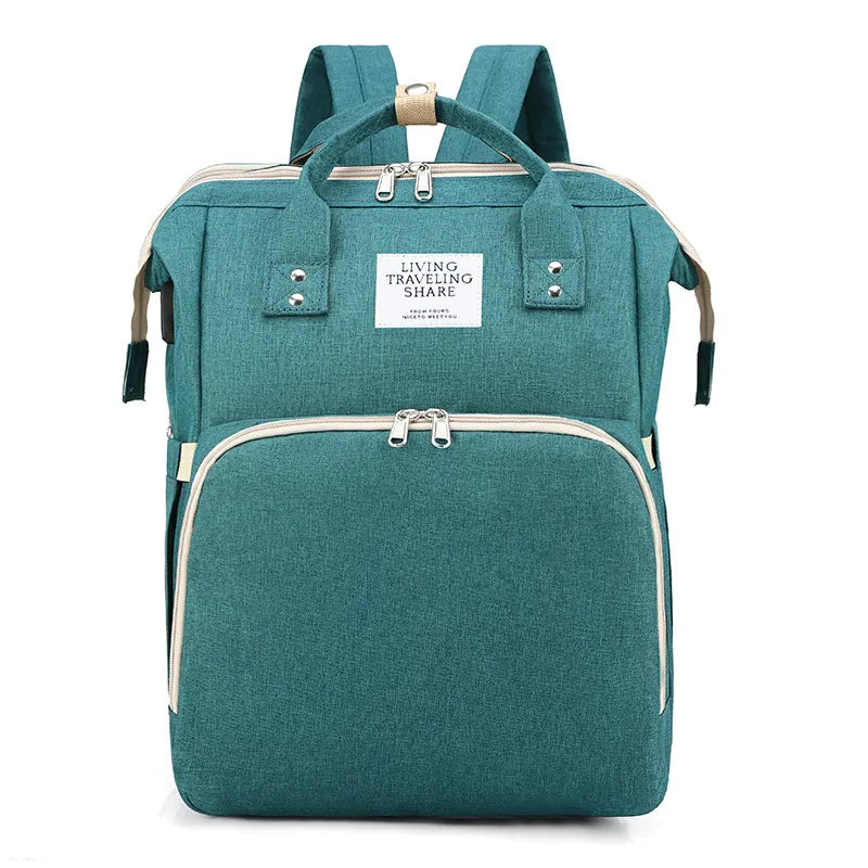 Grand sac à langer pour maman de grande capacité, fabriqué par Boutique Angenor, avec plusieurs poches et compartiments.