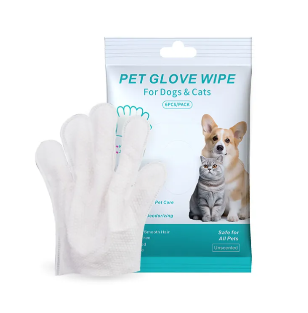 Gants et lingettes de nettoyage pour animaux de compagnie Boutique Angenor, parfaits pour le toilettage et l'hygiène des animaux