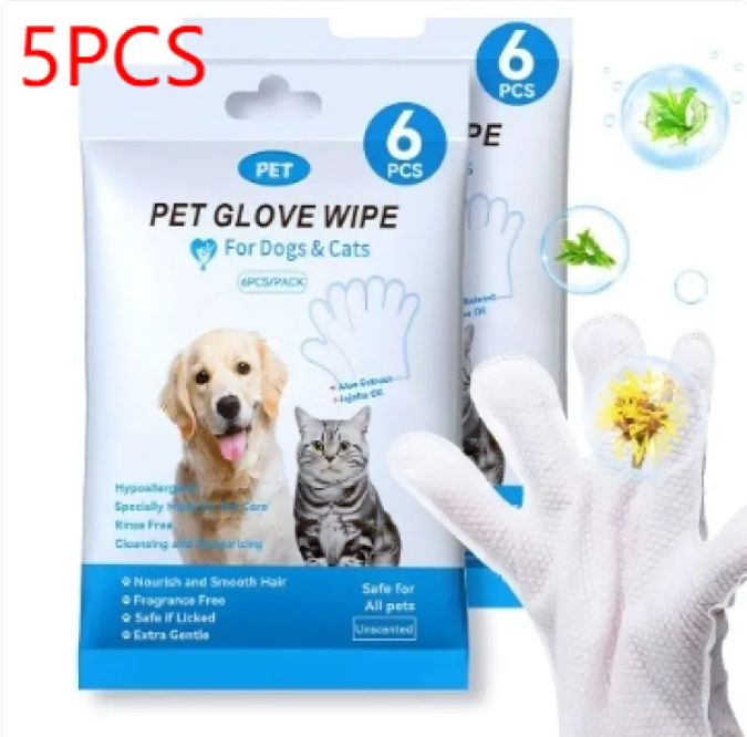 Gants et lingettes de nettoyage pour animaux de compagnie de la marque Boutique Angenor, accessoires pour le bain et l'entretien des animaux