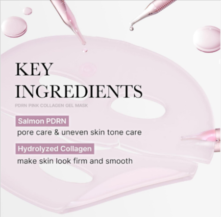 Masque facial hydratant au collagène de la marque Boutique Angenor, montrant la texture du masque en crème blanche.