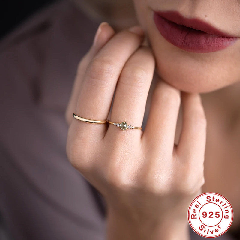 Bague de fiançailles en argent 925 avec opale carrée et diamant, bijou élégant de la marque Boutique Angenor