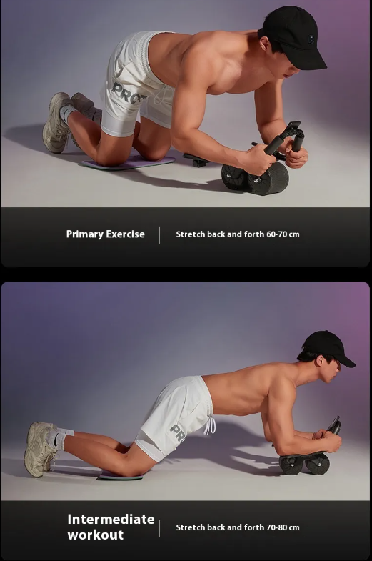 Roue abdominale automatique Boutique Angenor pour entraînement abdominal et renforcement musculaire, vue de côté sur fond blanc