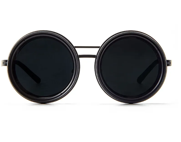 Étui pour lunettes anti-lumière Boutique Angenor, en tissu noir avec fermeture, conçu pour protéger les lunettes contre la poussière.