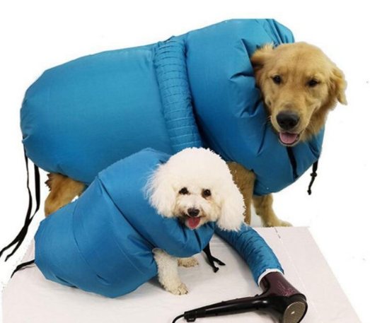 Boîte de séchage pour animaux de compagnie Boutique Angenor avec sèche-cheveux et sac de séchage pour animaux domestiques