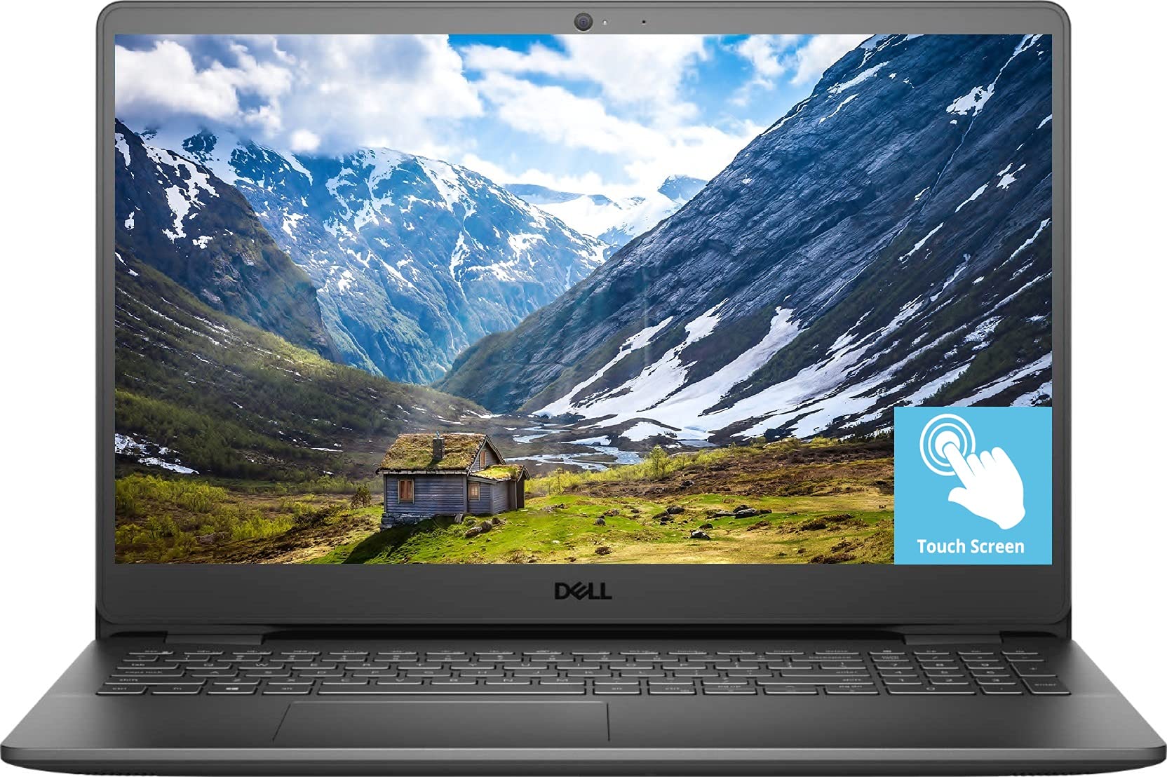 Ordinateur portable Dell Inspiron 15,6 pouces Full HD avec écran tactile, processeur Intel i5, 12GB RAM et SSD 256GB.