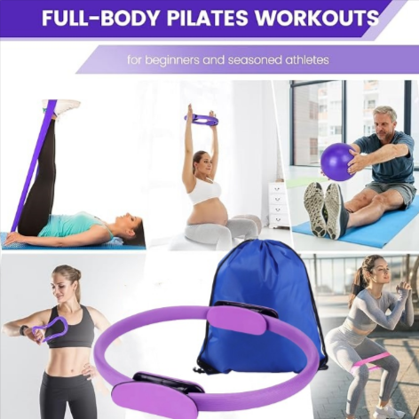 Ensemble de yoga et Pilates de 13 pièces de Boutique Angenor, tapis, blocs et accessoires pour exercices de bien-être.
