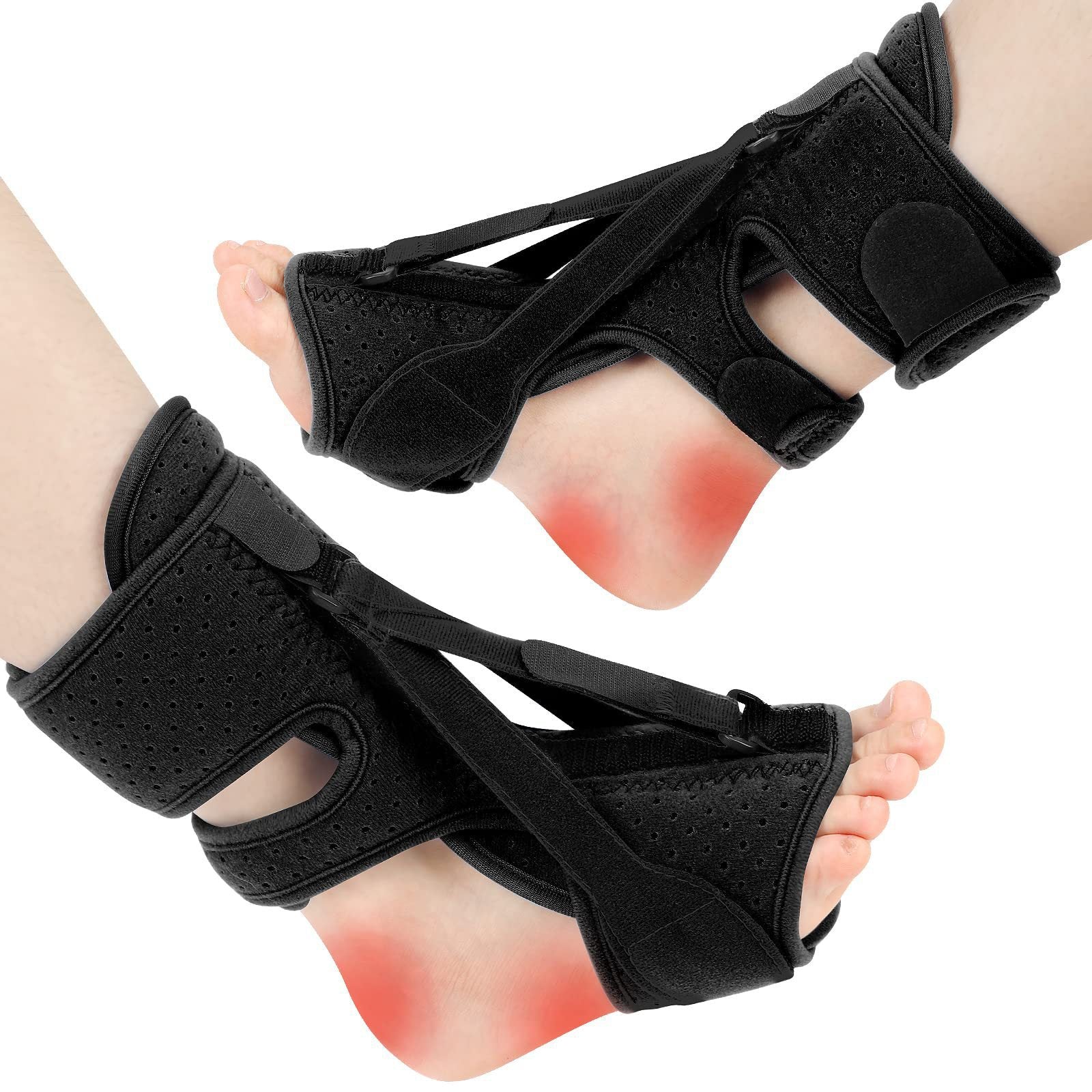 Attelle de nuit pour fasciite plantaire de la marque Boutique Angenor, soutenant le pied et le tendon d'Achille pendant le sommeil.
