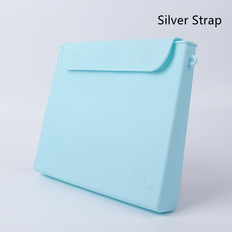 Organisateur de maquillage en silicone pour femmes, grande capacité, style décontracté, par Boutique Angenor.