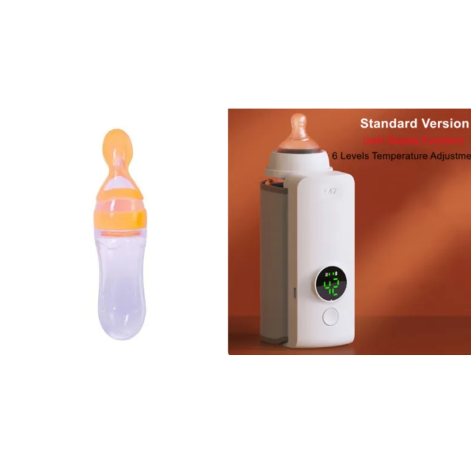 Chauffe-biberon portable sans fil de la marque Boutique Angenor, montrant l'appareil compact et pratique pour réchauffer un biberon.