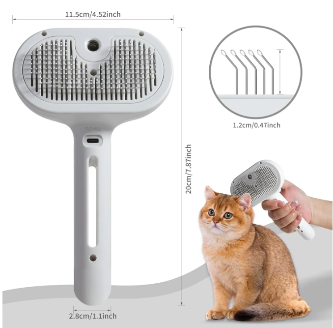 Brosse spray anti-poils pour animaux de compagnie Boutique Angenor, facile à utiliser pour enlever les poils.