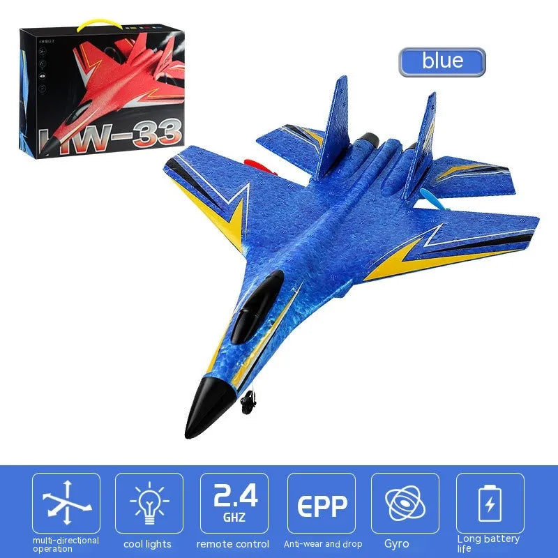 Avion en mousse HW33 à aile fixe, jouet télécommandé pour enfants, fabriqué par Boutique Angenor, prêt à voler.