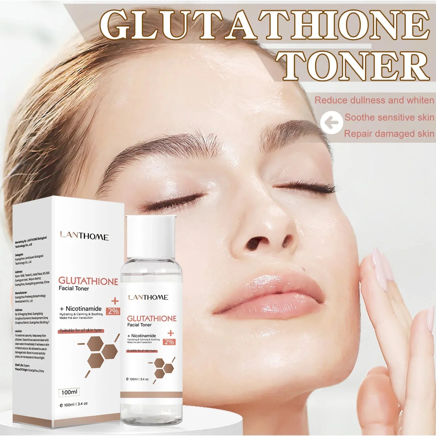 Kit de soins du visage à la glutathion de Cashymart, comprenant des produits pour une peau éclatante et lumineuse.