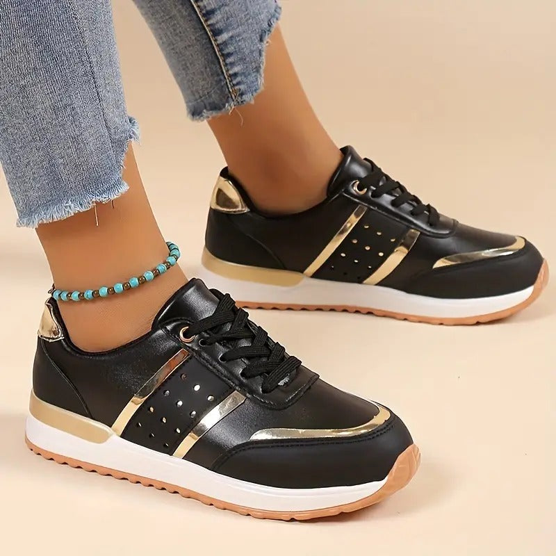 Chaussures de sport décontractées MARKET DE PRODUITS DE BEAUTÉ & SANTÉ avec semelle épaisse et laçage, vue de face.