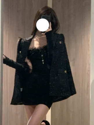 Robe longue en velours doré à manches longues, coupe slim pour femmes, vêtement élégant de la marque MARKET DE PRODUITS DE BEAUTÉ & SANTÉ