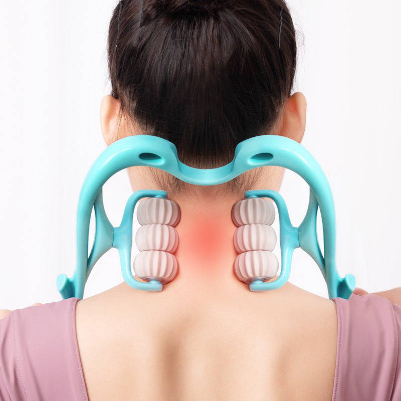 Outil de massage manuel multifonction à six rouleaux pour soulager la douleur au cou, par MARKET DE PRODUITS DE BEAUTÉ & SANTÉ.