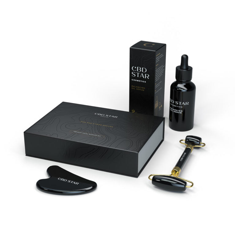 Coffret beauté Beauty Balance de MARKET DE PRODUITS DE BEAUTÉ & SANTÉ avec sérum et gua sha pour soin du visage.